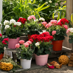 Nagy álló, bokros muskátli növény csomag  30 db