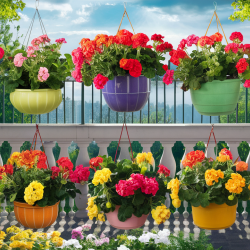 Nagy álló nélküli csüngő muskátli növény csomag  30 db